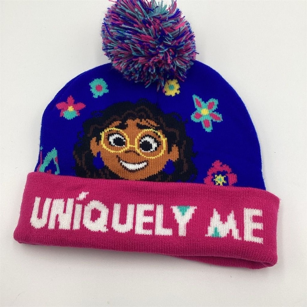 Disney Encanto Girls' Winter Beanie Hat with‎ Pom Pom "Uniquely Me"
